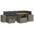 Set sofás jardín y cojines 8 pzas ratán sintético acacia