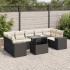 Set de sofás de jardín y cojines 8 piezas ratán sintético