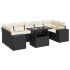 Set de sofás de jardín y cojines 8 piezas ratán sintético