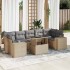 Set de sofás de jardín y cojines 8 piezas ratán sintético