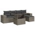 Set de muebles de jardín 6 pzas y cojines ratán sintético