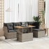 Set de muebles de jardín 6 pzas y cojines ratán sintético
