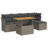 Set de muebles de jardín 6 pzas y cojines ratán sintético