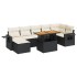 Set de sofás de jardín y cojines 8 piezas ratán sintético