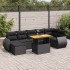 Set de sofás de jardín y cojines 8 piezas ratán sintético