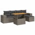 Set de muebles de jardín 6 pzas y cojines ratán sintético