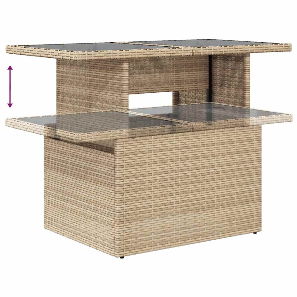 Set sofás de jardín 7 piezas y cojines ratán sintético