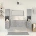 Juego muebles de baño 4 pzas madera contrachapada gris