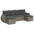 Set de muebles de jardín 6 pzas y cojines ratán sintético