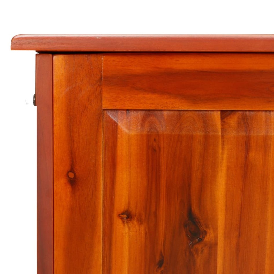 Baúl de almacenamiento con tapa madera maciza de acacia