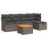 Set de muebles de jardín 6 pzas y cojines ratán sintético