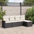 Set de muebles de jardín 5 pzas y cojines ratán sintético
