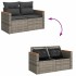 Set de muebles de jardín 6 pzas y cojines ratán sintético