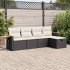 Set de muebles de jardín 5 pzas y cojines ratán sintético