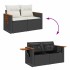 Set de muebles de jardín 5 pzas y cojines ratán sintético