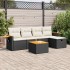 Set de sofás de jardín 6 piezas y cojines ratán sintético