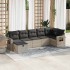 Set de sofás de jardín 7 pzas con cojines ratán PE gris