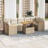 Set sofás jardín y cojines 8 pzas ratán sintético acacia