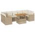 Set sofás jardín y cojines 8 pzas ratán sintético acacia