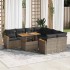 Set sofás jardín y cojines 9 pzas ratán sintético acacia
