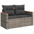Set sofás jardín y cojines 9 pzas ratán sintético acacia