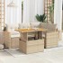 Set sofás jardín y cojines 5 pzas ratán sintético acacia