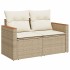 Set sofás jardín y cojines 5 pzas ratán sintético acacia