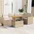 Set sofás jardín y cojines 6 pzas ratán sintético acacia