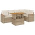 Set sofás jardín y cojines 6 pzas ratán sintético acacia
