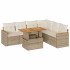 Set sofás jardín y cojines 7 pzas ratán sintético acacia