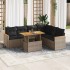 Set sofás jardín y cojines 7 pzas ratán sintético acacia
