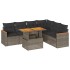 Set sofás jardín y cojines 7 pzas ratán sintético acacia