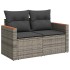 Set sofás jardín y cojines 7 pzas ratán sintético acacia