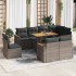 Set sofás jardín y cojines 9 pzas ratán sintético acacia