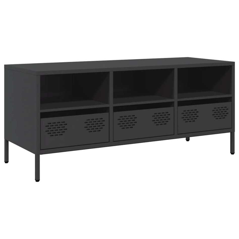 Mueble para TV acero laminado en frío negro 101,5x39x43,5