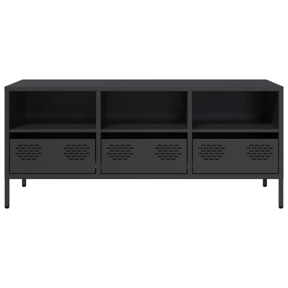 Mueble para TV acero laminado en frío negro 101,5x39x43,5