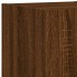 Muebles TV pared con LED 4 pzas madera ingeniería marrón