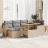 Set sofás jardín y cojines 7 pzas ratán sintético acacia