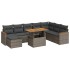 Set sofás jardín y cojines 9 pzas ratán sintético acacia