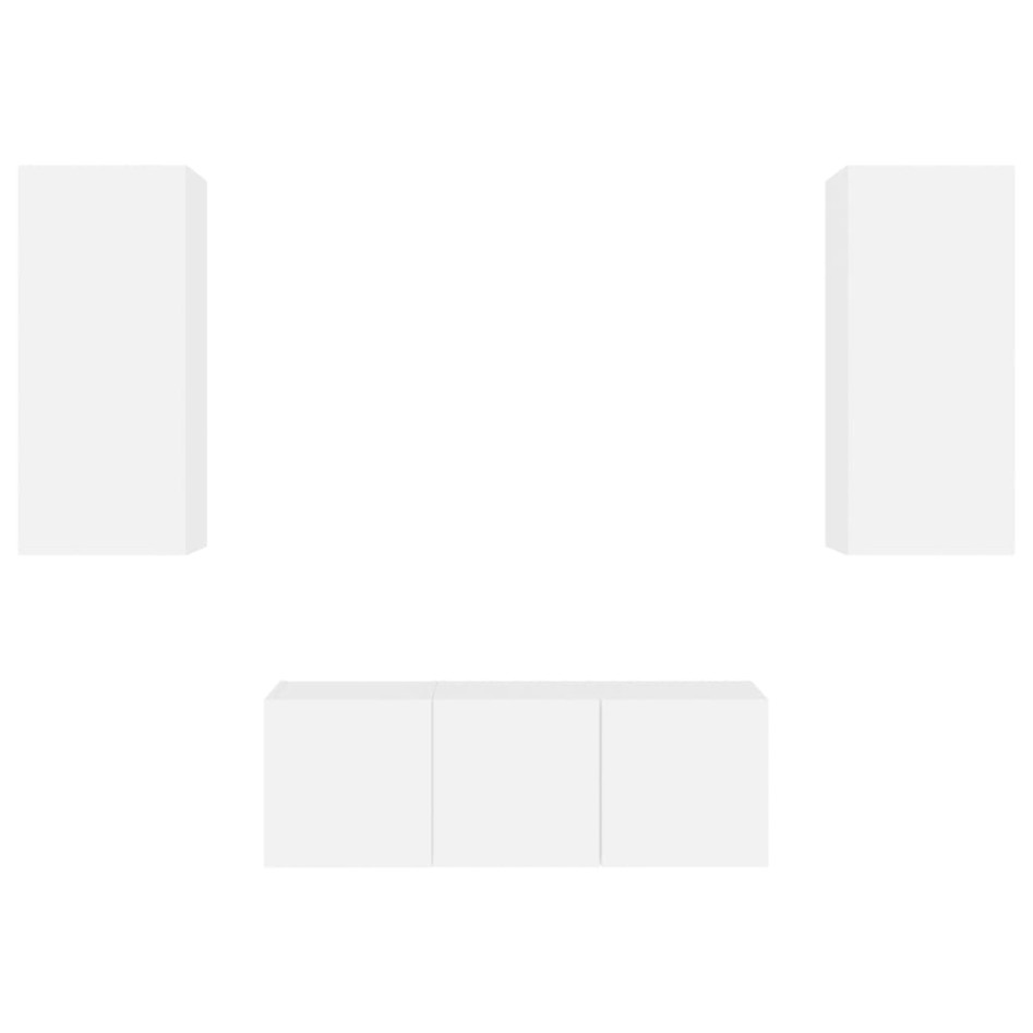 Muebles de TV de pared con LED 4 pzas madera ingeniería