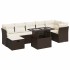 Set sofás de jardín 8 piezas y cojines ratán sintético
