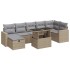 Set de sofás de jardín y cojines 8 piezas ratán sintético