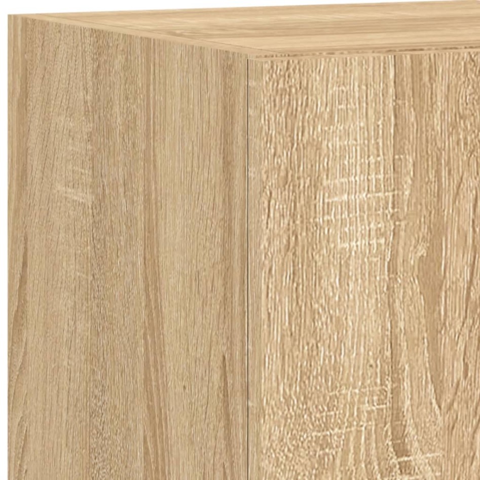 Muebles TV pared con LED 4 pzas madera ingeniería roble