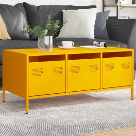Mesa de centro acero laminado en frío amarillo 101,5x50x43,5
