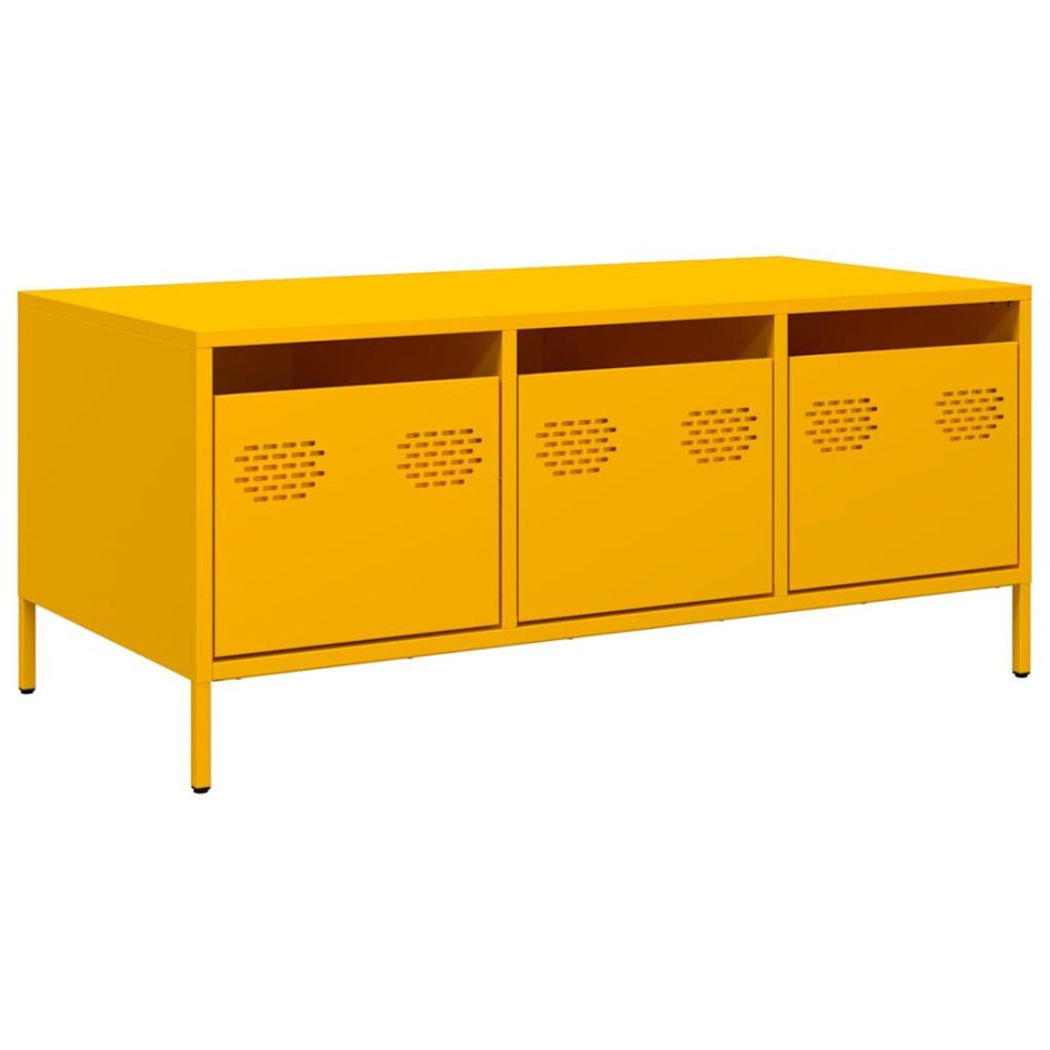 Mesa de centro acero laminado en frío amarillo 101,5x50x43,5