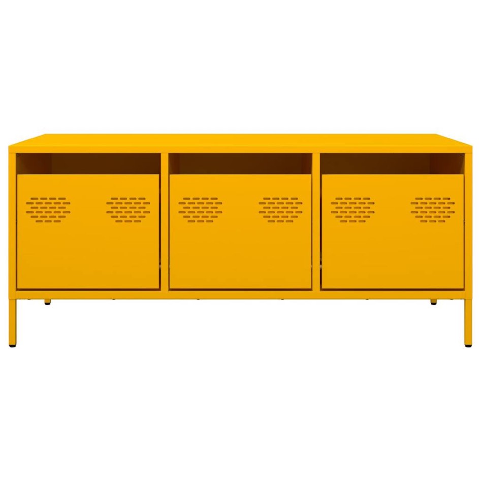 Mesa de centro acero laminado en frío amarillo 101,5x50x43,5