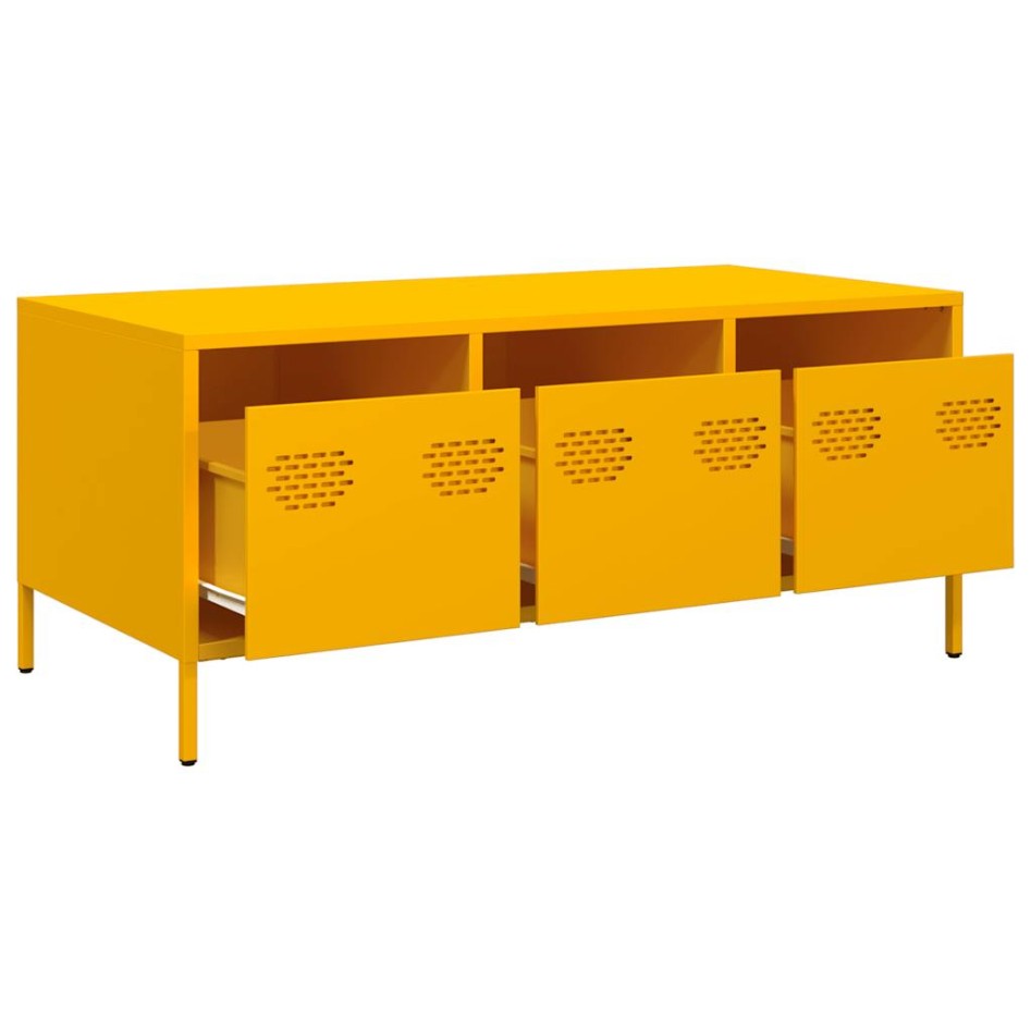 Mesa de centro acero laminado en frío amarillo 101,5x50x43,5