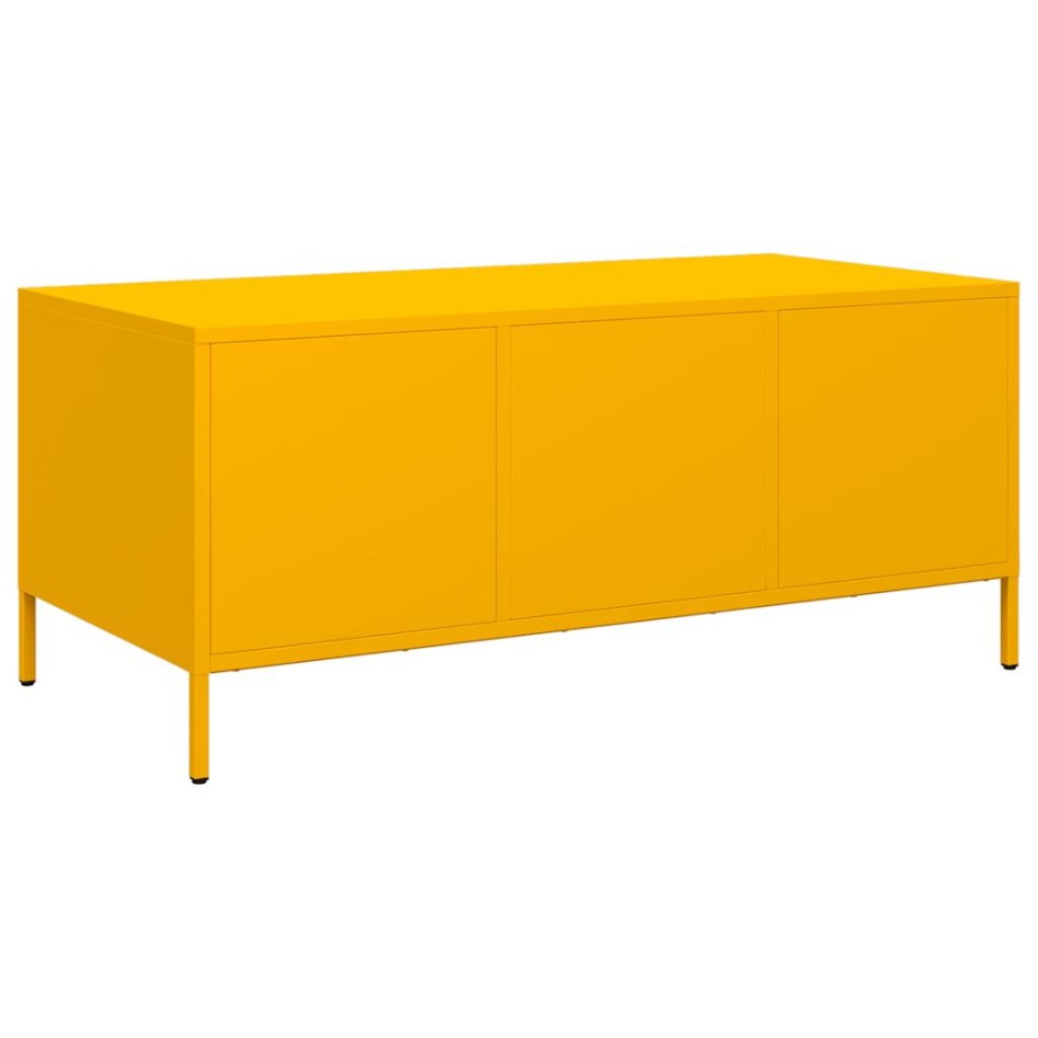 Mesa de centro acero laminado en frío amarillo 101,5x50x43,5