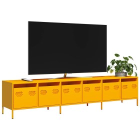 Mueble TV acero laminado en frío amarillo mostaza