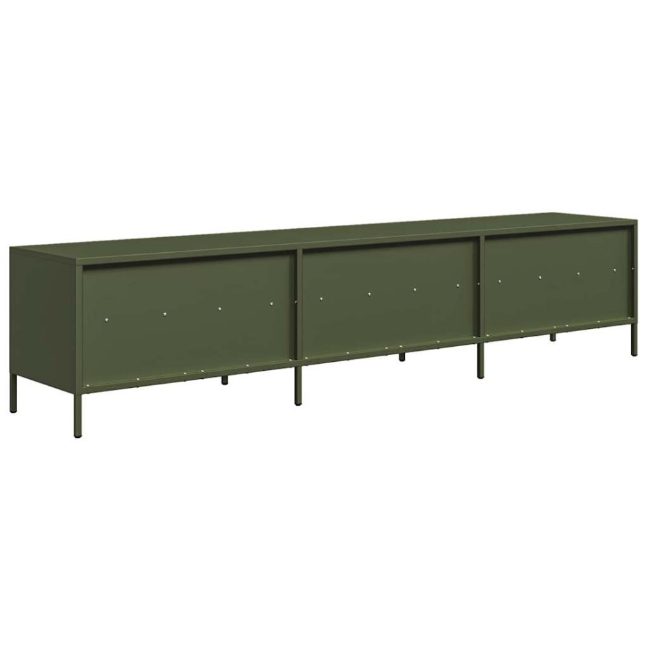 Mueble TV acero laminado en frío verde oliva 202x39x43,5